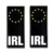 IRL Ireland Euro Stars Black Number Plate Side Badges