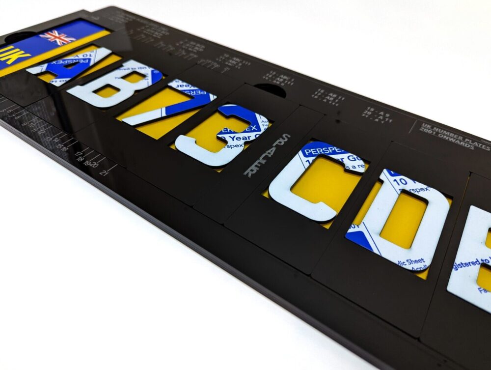 4D 3D Number Registration Plate Jig Spacing Kit for 533 x 152mm OVERSIZED Plates Badge 1