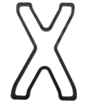 4D Acrylic - Outline Gloss Letter X